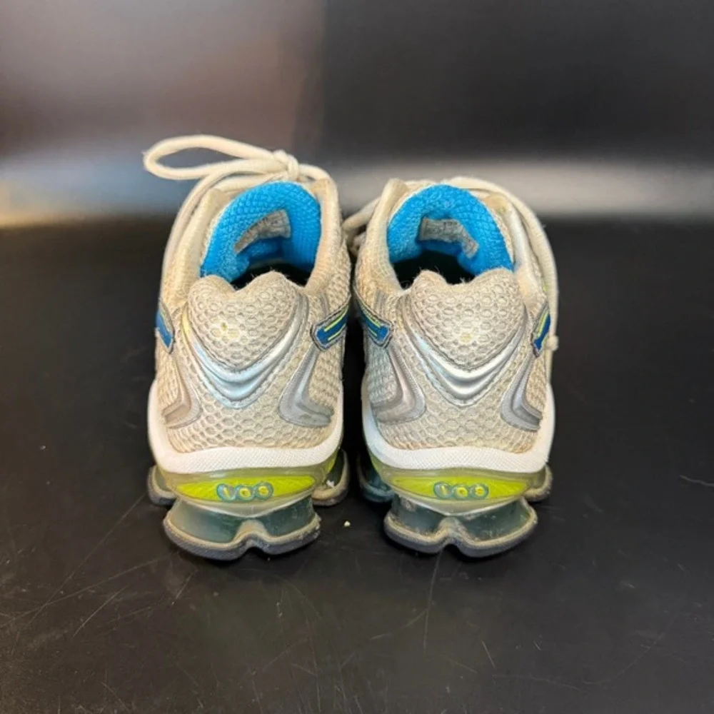 Asics Gel-Kinetic 3 T087N Silver Blue Synthetic‎ Mesh Running Shoes Womens US 7